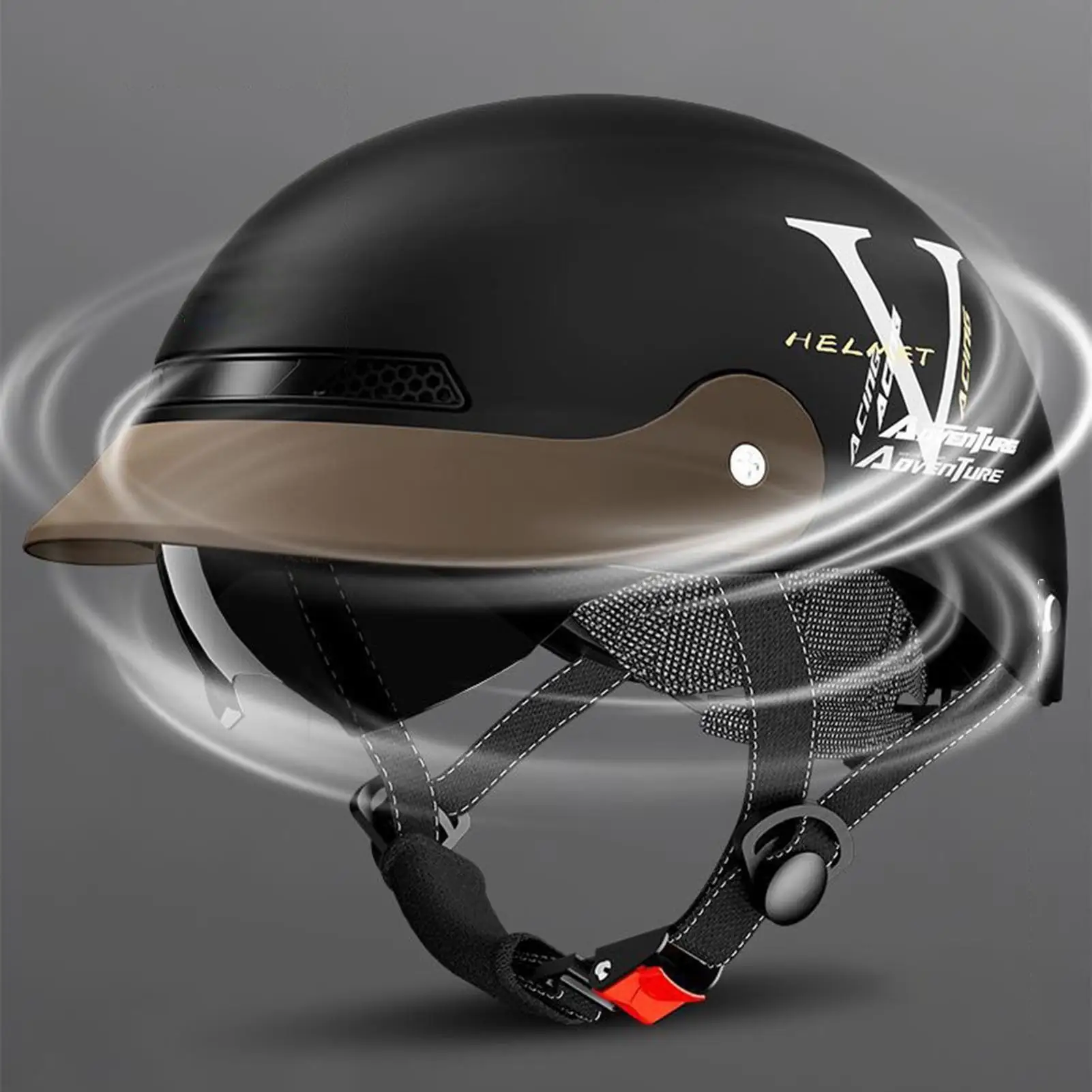 

Half Motorcycle Helmet Sun Visor Cycling Helmet Protective Gear With Quick Release Buckle For Men Women Cycling Mountain