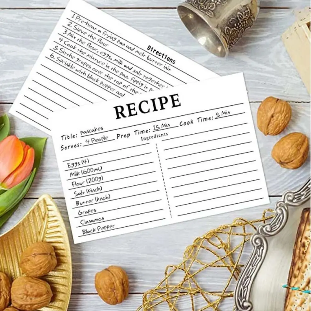 50 Count Recipe Cards Durable Double Sided Paper Blank Recipe Cards Wedding Classic