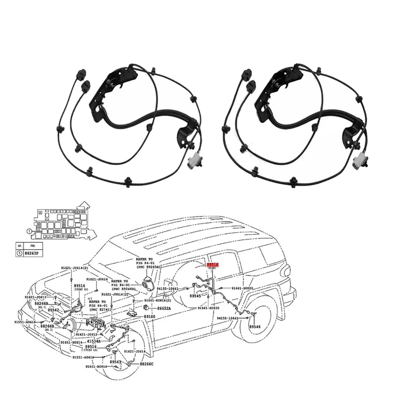 AF93-2Pcs الخلفي اليسار واليمين ABS الاستشعار سلك 89516-60090 لتويوتا 4 عداء FJ GX470 2003-2009 سرعة الاستشعار تسخير 8951660090