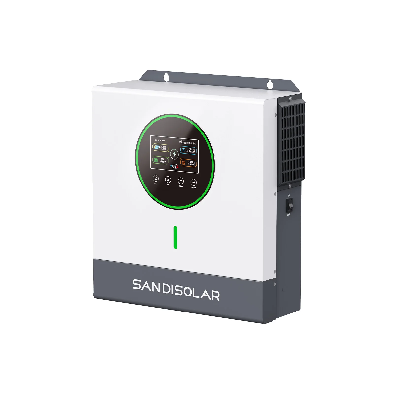 SANDISOLAR 4,2KVA 4,2KW 24V Solar-Hybrid-Wechselrichter mit reiner Sinuswelle, MPPT-Laderegler, 120A Max PV-Eingang 500Vdc für Heim-Off-Grid-Systeme