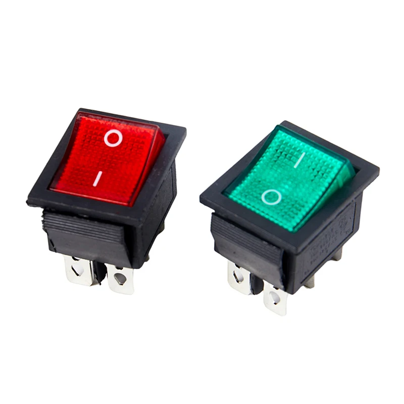 1PCS KCD4 Black Rocker Switch Power Switch ON-OFF-ON 3 Position 6 Pins The Arrowis Reset 16A 250VAC/ 20A 125VAC