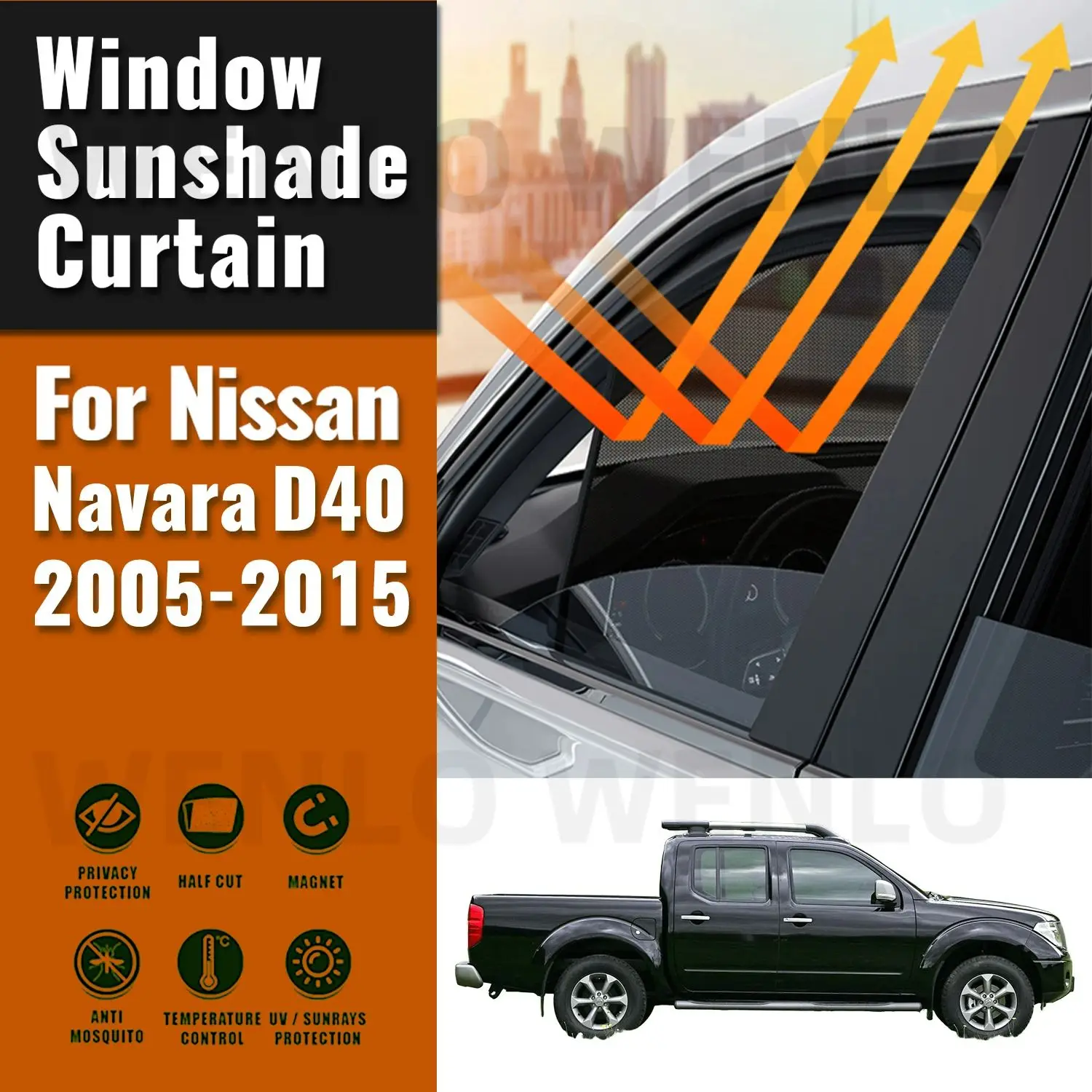 

For Nissan Navara Frontier D40 2005-2014 2015 Car Sunshade Shield Front Windshield Curtain Rear Side Baby Window Sun Shade Visor