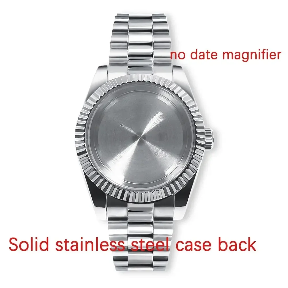 High Quality 36mm 39mm Sapphire Crystal 316L Steel Watch Case And President Strap For Nh35a Nh36 Nh34 Automatic Movement 20ATM