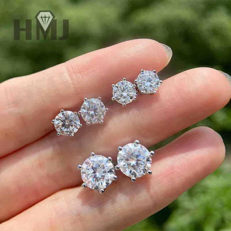 

100% 925 Sterling Silver Moissanite Stones Stud Earrings Sparkling Fine Jewelry Gift chains earrings for women jewelry