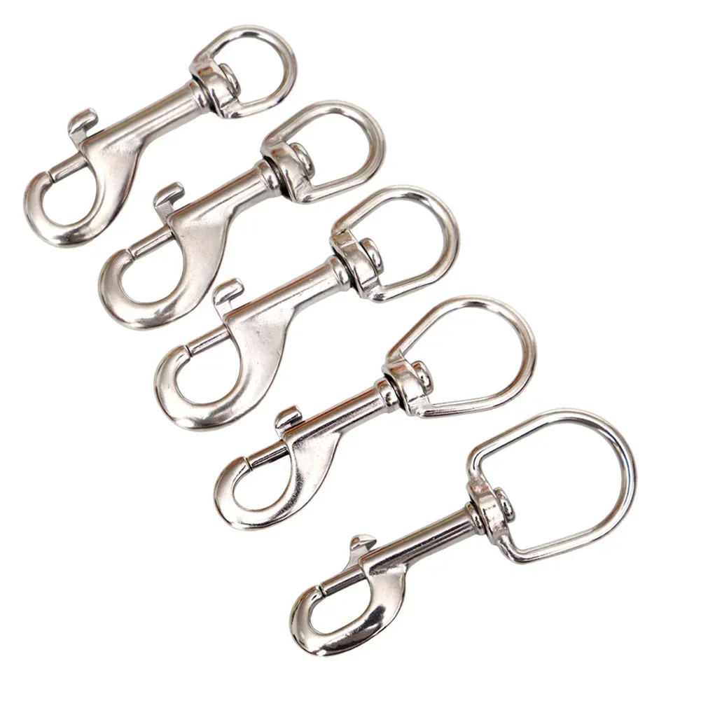 Scuba Diving Stainless Steel Quick Carabiner Swivel Eye Bolt 70-120mm Double Ended Snap Bolt Hook Clip For BCD Safe New