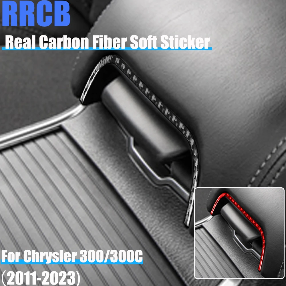 

Автомобильные аксессуары из настоящего углеродного волокна, полоса центральной консоли, декоративная внутренняя крышка, мягкая наклейка для Chrysler 300 300C 2011-2023