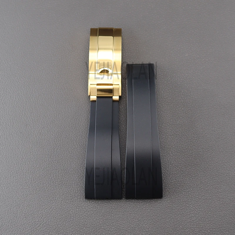 20mm Silicone Wristband With Stainless Steel Buckle Strap Parts Suitable Fo rMen\'s luxury Watch Accessories Nh35 Watch Case