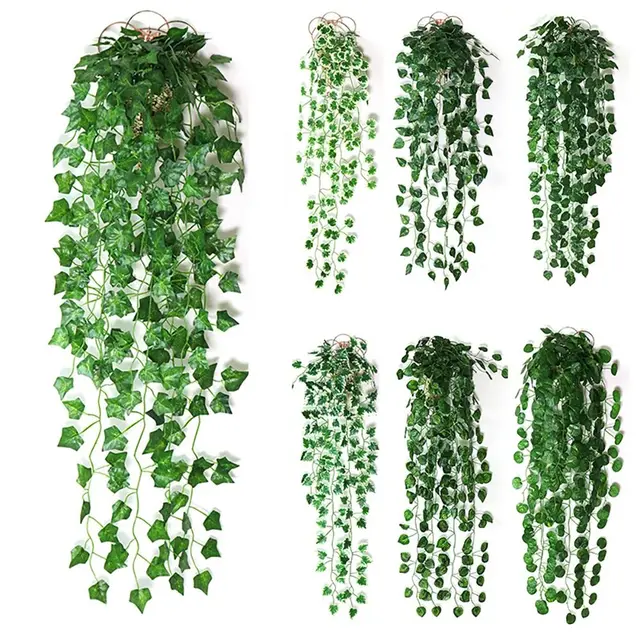 Sztuczny bluszcz Garland Leaves Fake Hanging Plants Greenery Leaves Garland Trailing Vine Party Wedding Home Decor