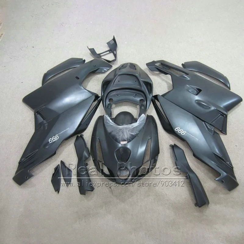 Injection molded ABS plastic fairings for Ducati 749 999 03 04 matte black fairing kit 749 999 2003 2004 DY25