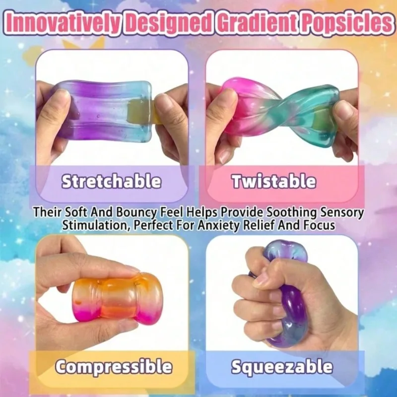 NEEDOH 1/2 Stück Sommer-Eiscreme Fidget Squishy TPR Quetsch-Sensorik-Stressabbau-Spielzeug Urlaub Muttertag Kinder Party Geschenk – Detail 6