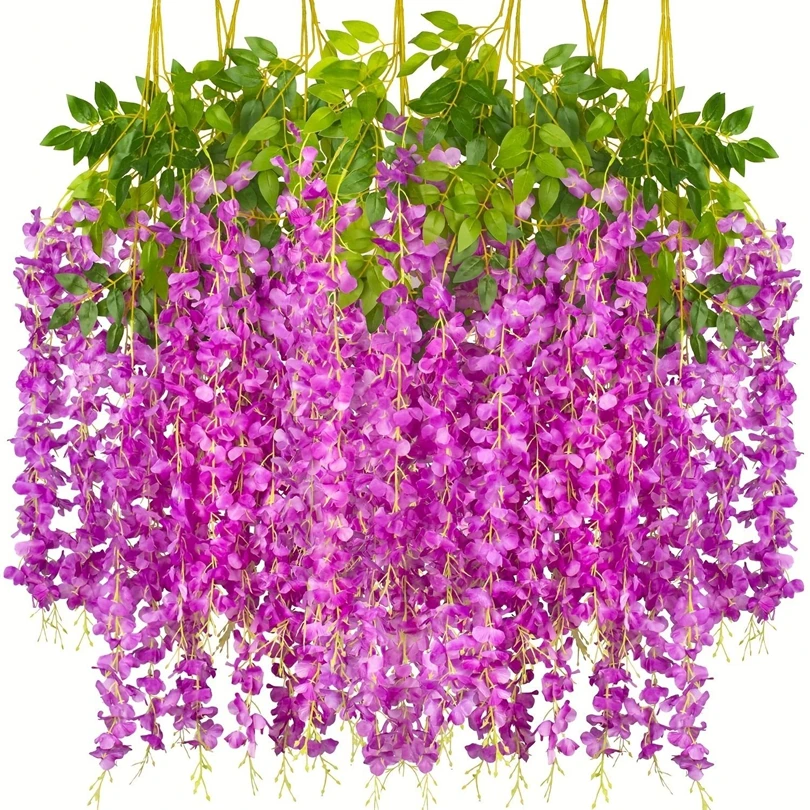 10 Stück Künstliche Blumen Rattan für Zuhause, Hochzeit, Feier, Festival, Garten, Hof, Girlande, DIY Geschenkbox, Deko-Zubehör – Detail 4