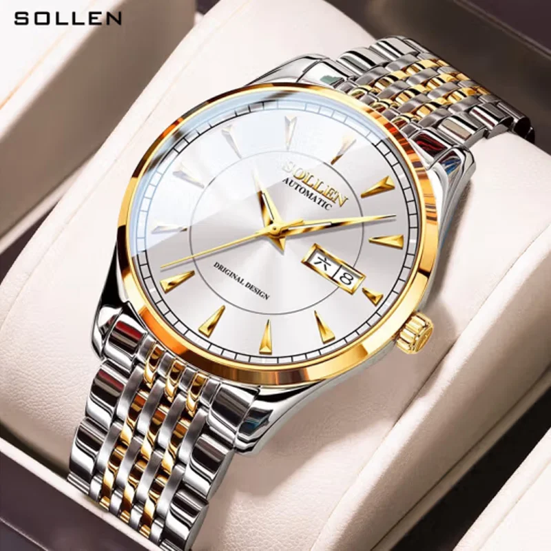 SOLLEN watch men's fully automatic mechanical watch waterproof night light national watch as a birthday gift for boyfriend and f