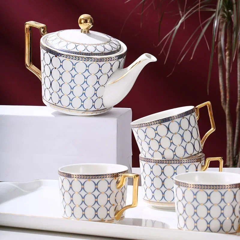 For British complete tea set, household creativity, luxury, hot and cold kettle, coffee cup, with tray