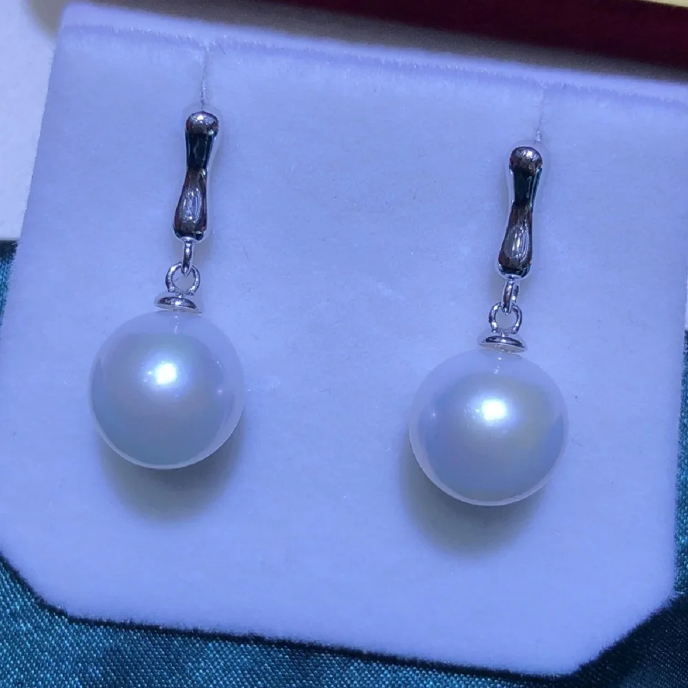 Japan akoya HUGE AAAA++++ 9-10mm 10-11mm 11-12mm 12-13mm 13-14mm natural Golden round pearl earrings 925s