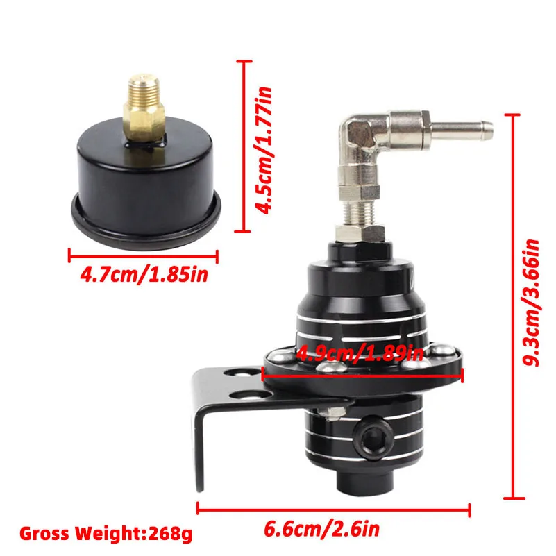 منظم ضغط الوقود العالمي القابل للتعديل، شاحن الوقود الفائق من الألومنيوم مع مجموعة قياس #6