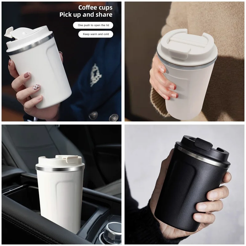 Car Thermos Leakproof Cup Portable Bottle Auto Accessorie For BMW Audi Benz Honda Toyota Ford Jeep SEAT Dacia Fiat Jaguar Tesla
