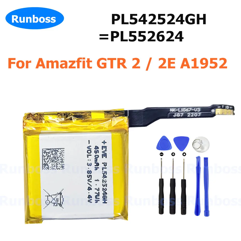 New Battery PL542524GH PL552624 450mAh For Huami Amazfit GTR 2 GTR2 / GTR 2E a1952 Smart Watch Battery PL542524 542524