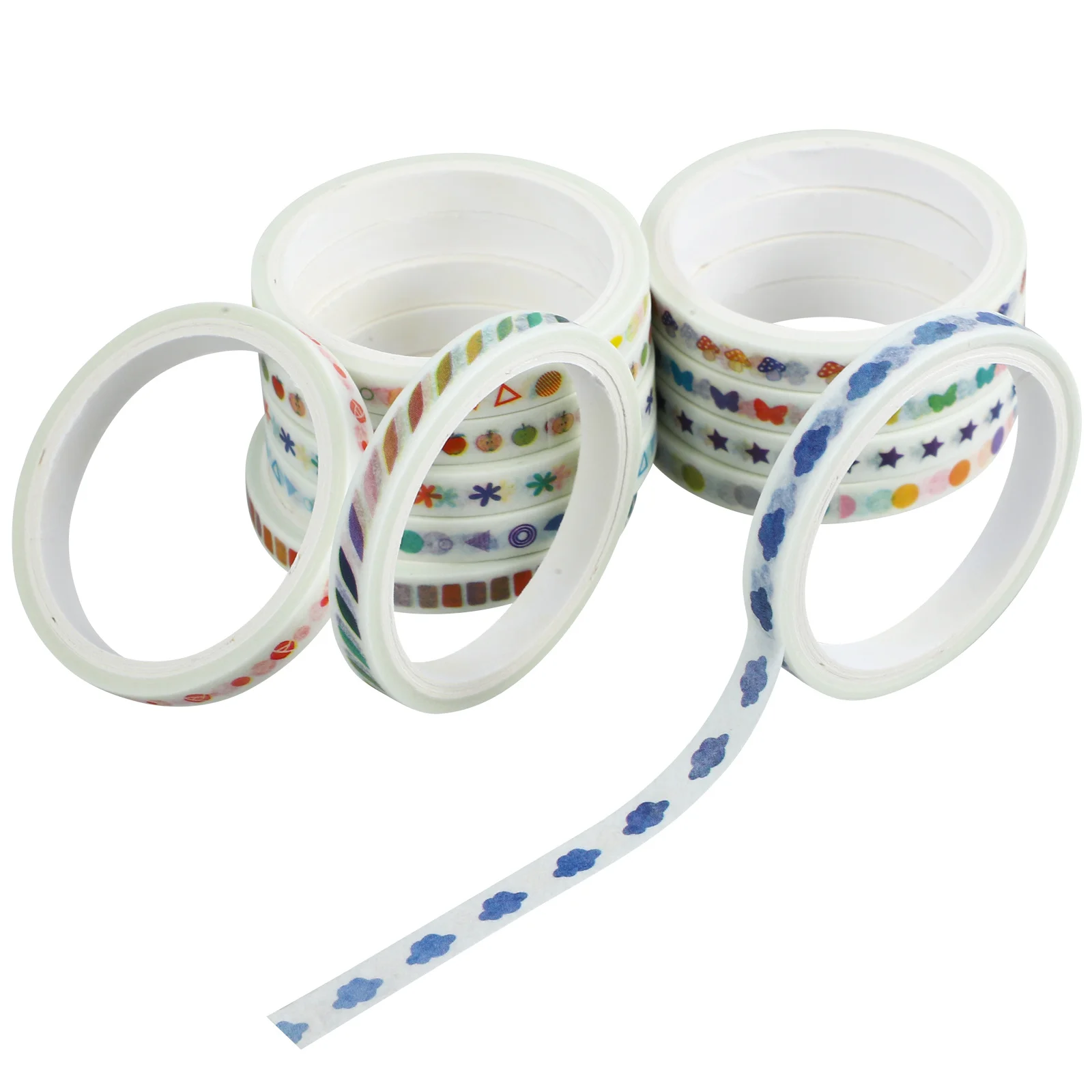 مجموعة شريط اشي لاصق مزخرف مكونة من 12 لفة متعددة الوظائف يمكنك صنعها بنفسك من سجل القصاصات وتغليف الهدايا ومستلزمات مخططة الحرف اليدوية