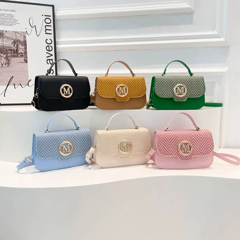 ‌2025 Trendy Women's Messenger Bag - Retro Contrast Small Square Shoulder Purse with Letter Print, Foreign Style Crossbody Bag‌