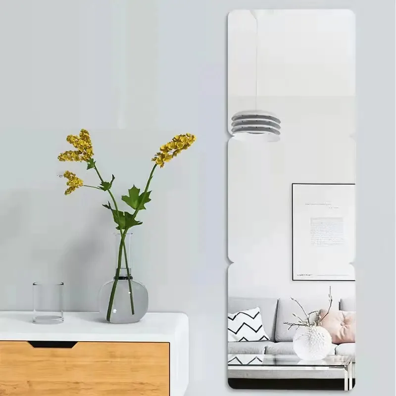 ملصق حائط بمرآة أكريليك ذاتي اللصق - قطعة واحدة، خاص لتزيين الحمام، أيضًا ملابس كاملة الجسم لغرفة نوم الطلاب #5