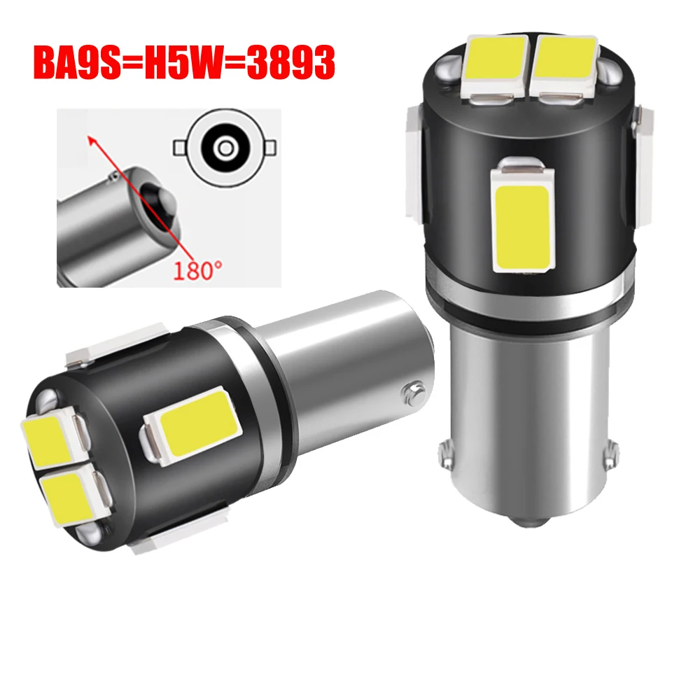 

10pcs T4W T5W BA9S 3893 3860 3796 T2W Led Moto Reading Light Car Parking Lamp Super Bright White 6000k Motorcycle Diode Bulb 12v