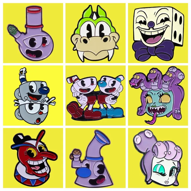 Cartoon Cuphead-Beppi The Clown Mermaid Enamel Brooch Pin Jacket Lapel Metal Pins Brooches Badges Exquisite Jewelry Accessories