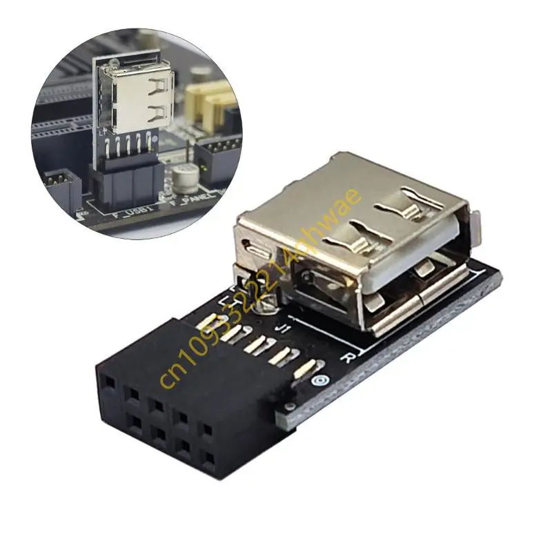 Interne USB -Hub -Expansion 9 Pin Motherboard zu USB 2.0 -Adapter für den drahtlosen Mausempfänger