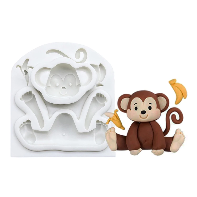 Cow Monkey Giraffe Elephant Lion Hippo Silicone Sugarcraft Mold Resin Tools Cupcake Baking Mould Fondant Cake Decorating Tools