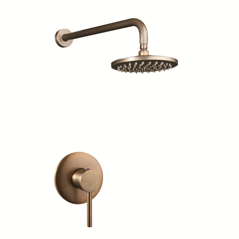 Vidric Wall Mounted Shower Set Bath Shower System Antique Bronze Oil Rubble Bronze Finished In-wall Bath Shower Hot Cold Mixing