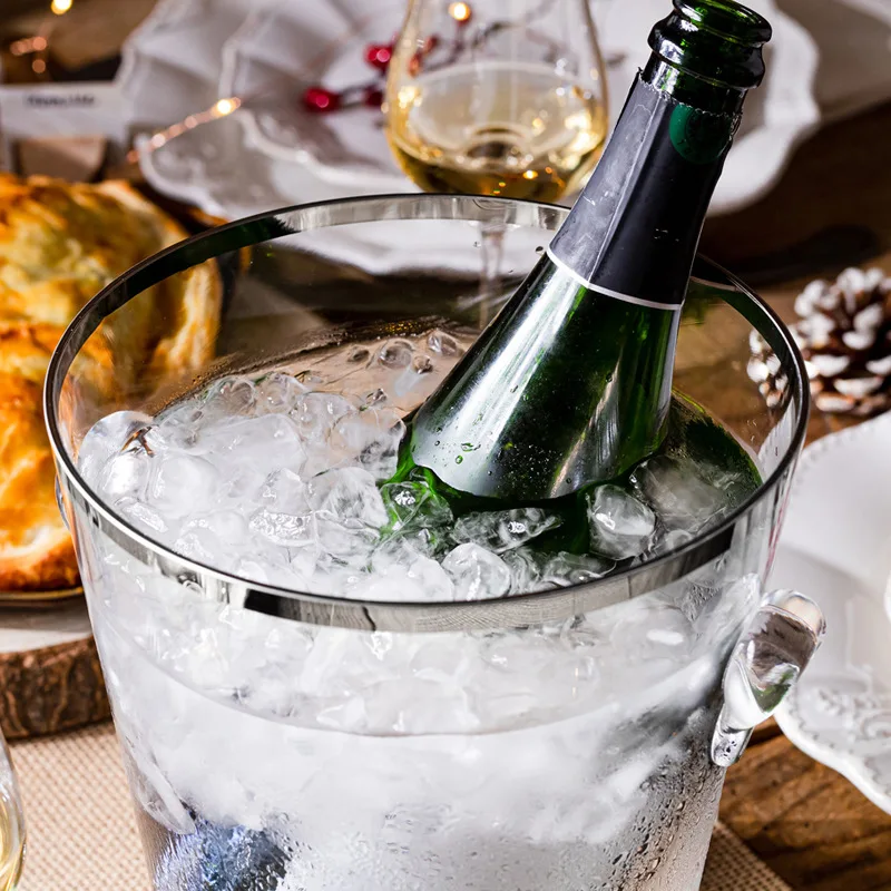 Imported binaural champagne ice bucket glass ice bucket, party cooling ice bucket large 3