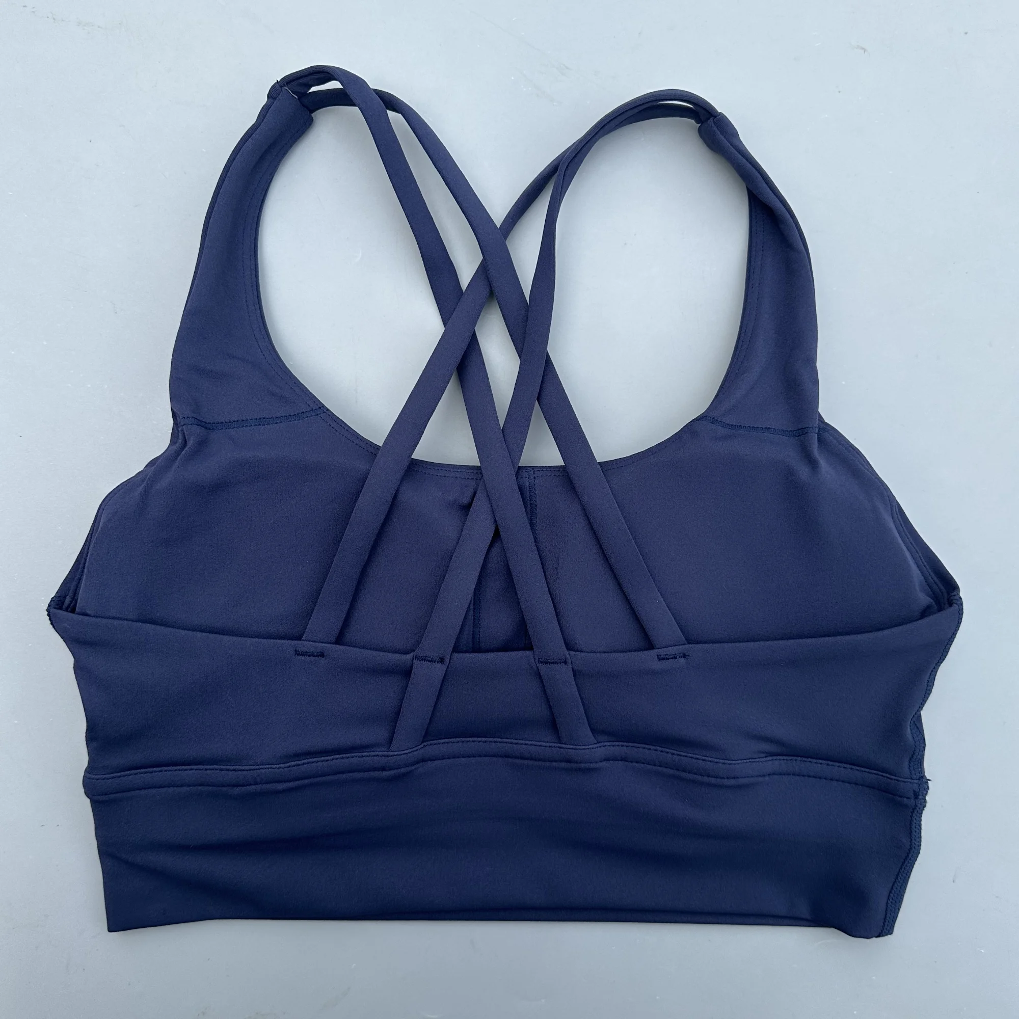 Effen kleur Zachte gekruiste rug Dames Fitness BH Panty Yoga Vest Hoge sterkte Schokbestendig Gym Sport Top Push Up met borstkussen