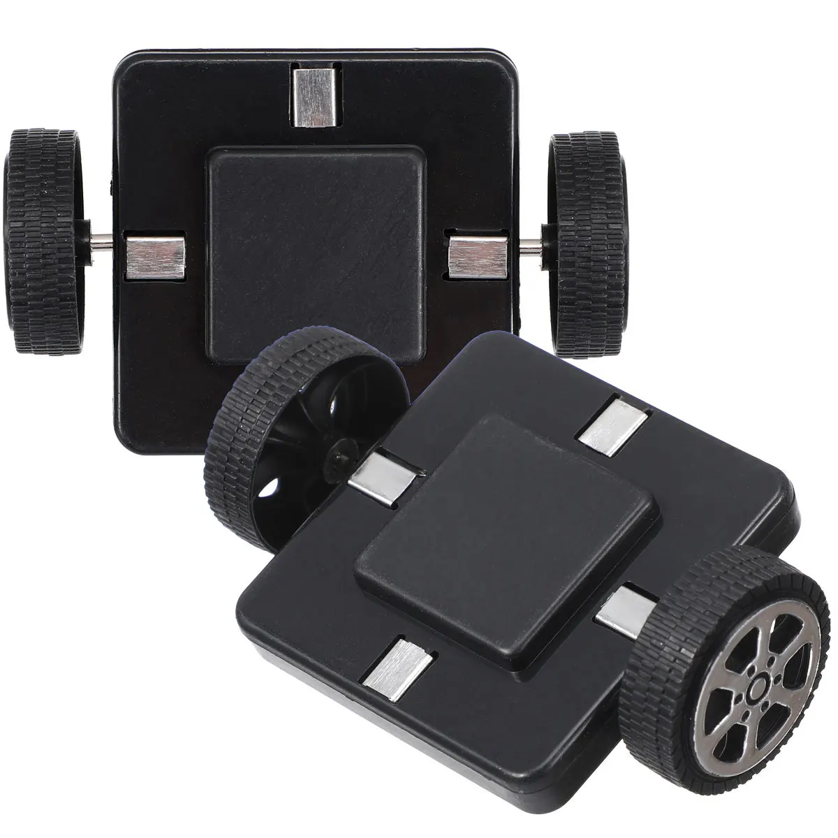 2Pcs Magnetic Construction Wheels for Kids Brain Development Black DIY 3D Shapes Structures Creative Educational Gift