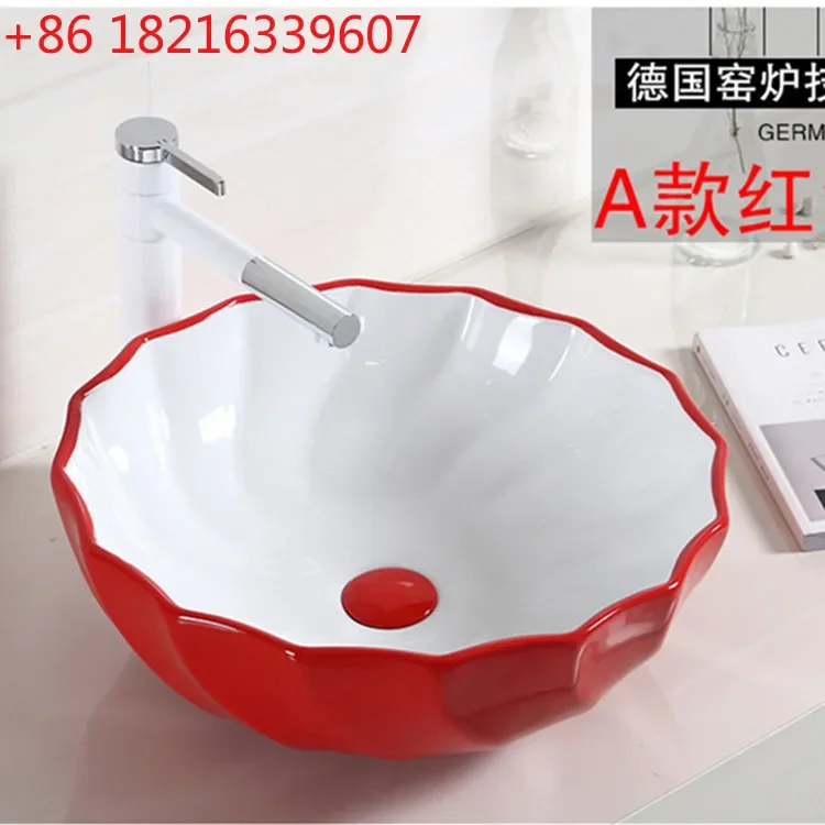 Bathroom Color Hand Wash Red, Washbasin Washbasin Creative Art Basin