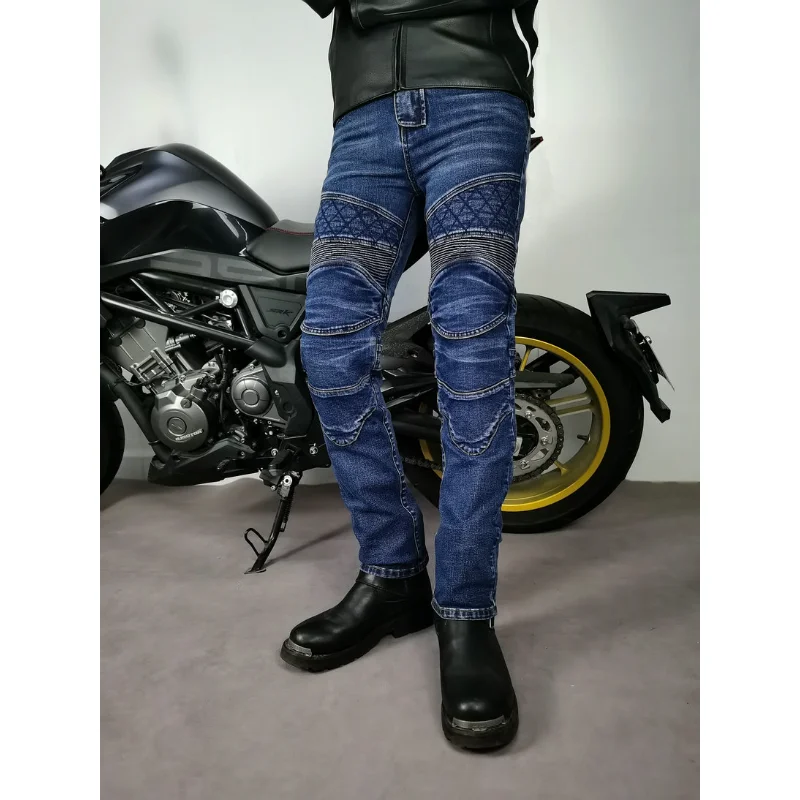 

2026 New Unisex Motorcycle Jeans with Protective Gear, Kevlar Vintage Commuting Riding Pants All-Season Anti-Fall Biker Pants