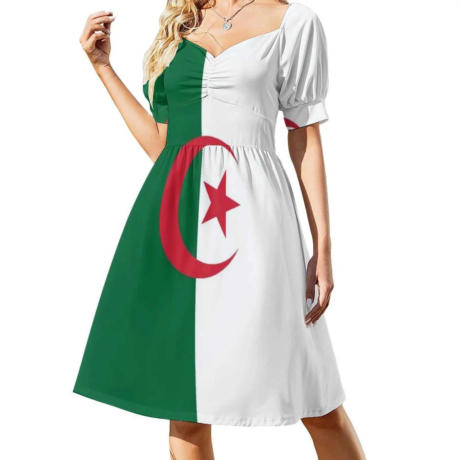 فستان بوهو أنيق بعلم جزائري أنيق لحفلات الزفاف على الشاطئ فستان الجزائر El Djaza?R فستان Tamazight North للفتيات