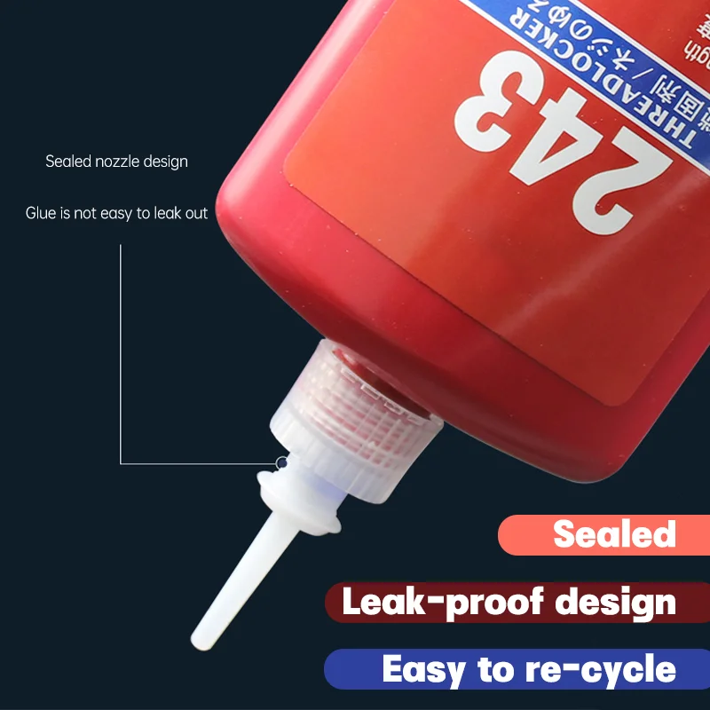 50ml Threadlocker 222 242 243 263 271 272 290 vida tutkal anti-gevşek tutkal hızla tedavi iplik kilitleme ajan vida yapıştırıcı