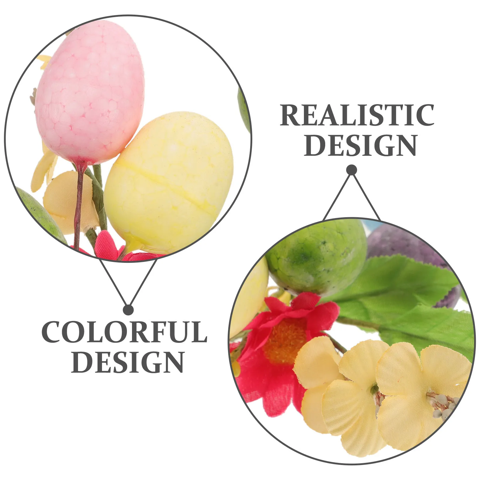 

Easter Egg Wreath Foam Flowers Leaf Decorative Hanging Wreath for Door Wall Spring Ornament Easter Egg Garland