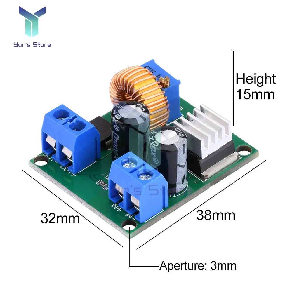 1 Uds DC-DC convertidor Buck módulo reductor ajustable 4-38V a 1,25-36V módulo de fuente de alimentación de alta potencia módulo regulador de voltaje