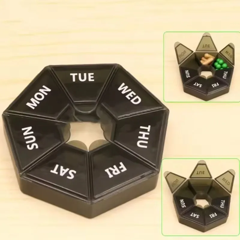 Carry-On Portable One Week Large Capacity Pill Box Dustproof Dispenser Seven Days A Week Transparent Pill Organizers