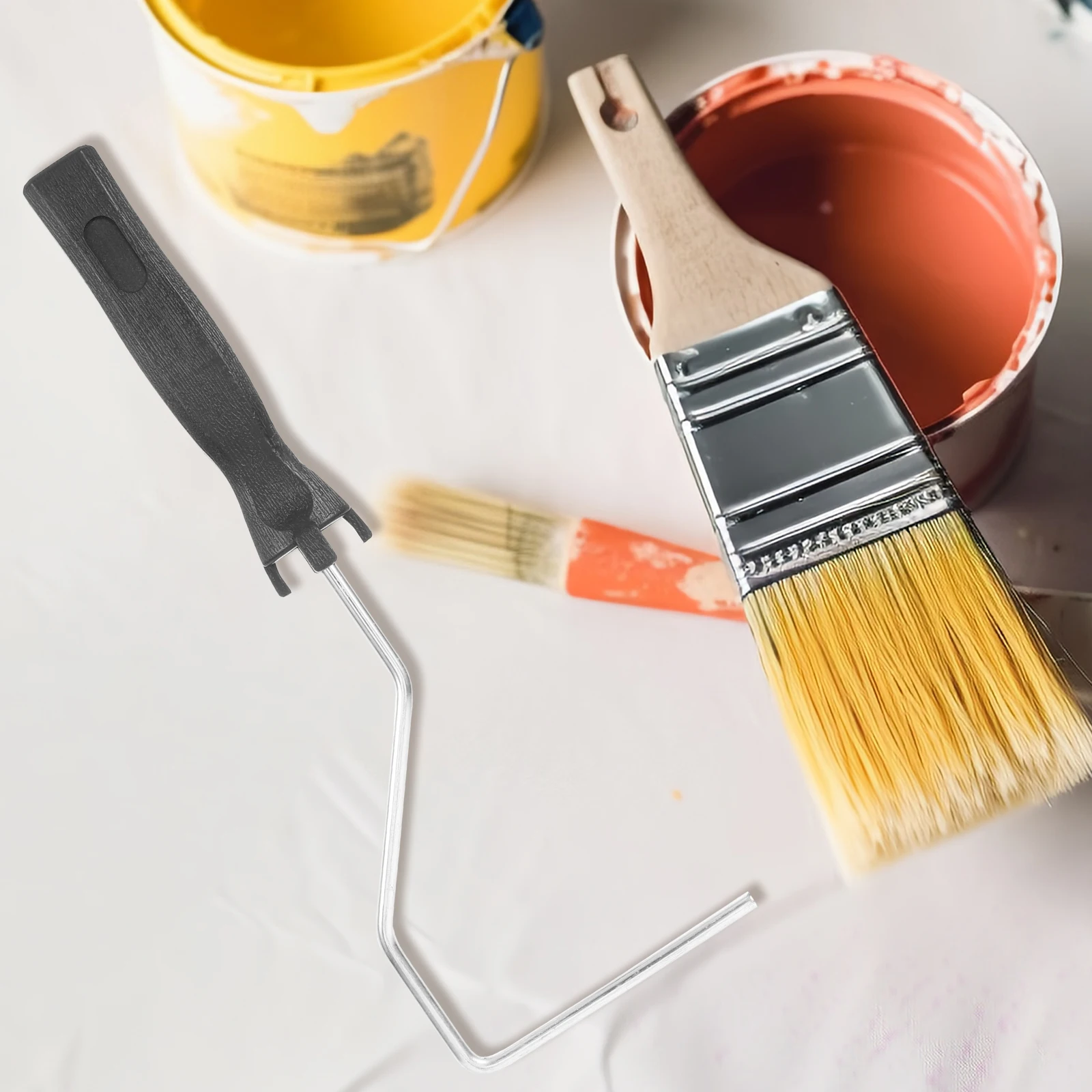 

Paint Roller Holder Painting Frame Long Handle for Wall Cabinet Home Decoration Sturdy Non Slip Easy Grip 4 Inch Roller