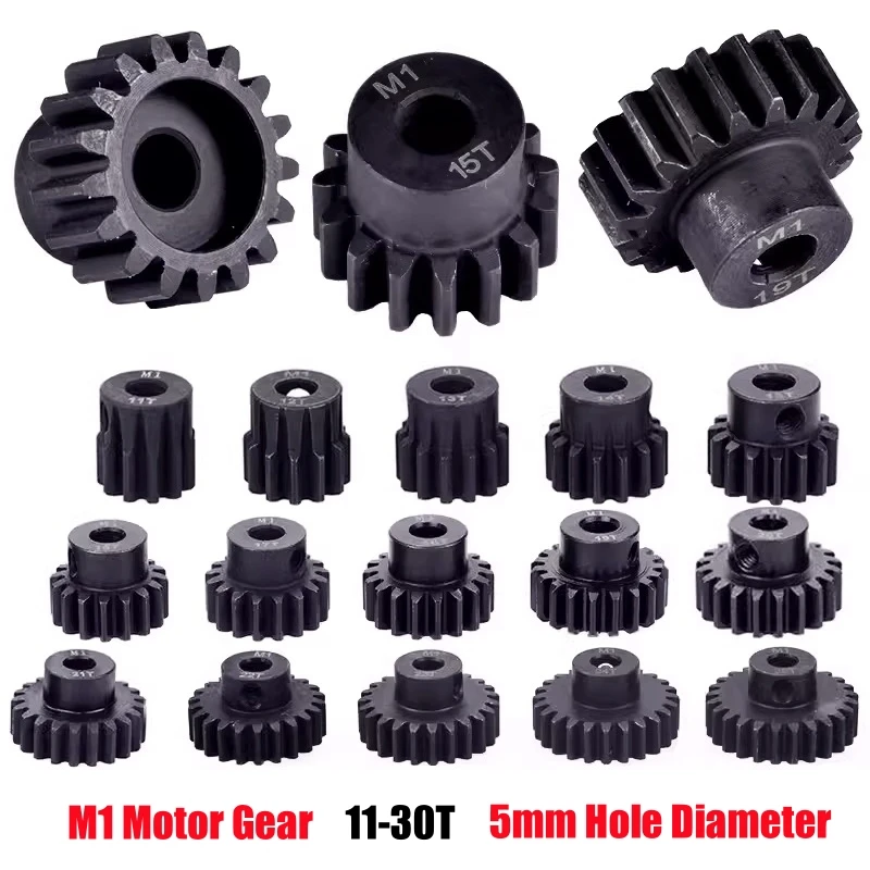 

Motor Gear M1 5mm Hole 11-30T 45# Hardened Steel Gears For RC Model Car Truck Parts