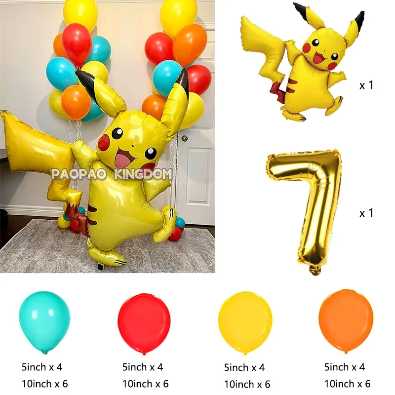 Pokemon Pikachu Folie Ballonnen Set voor Kinderen Verjaardagsfeestje Decoratie Baby Douche Ballon Decoratie Globos