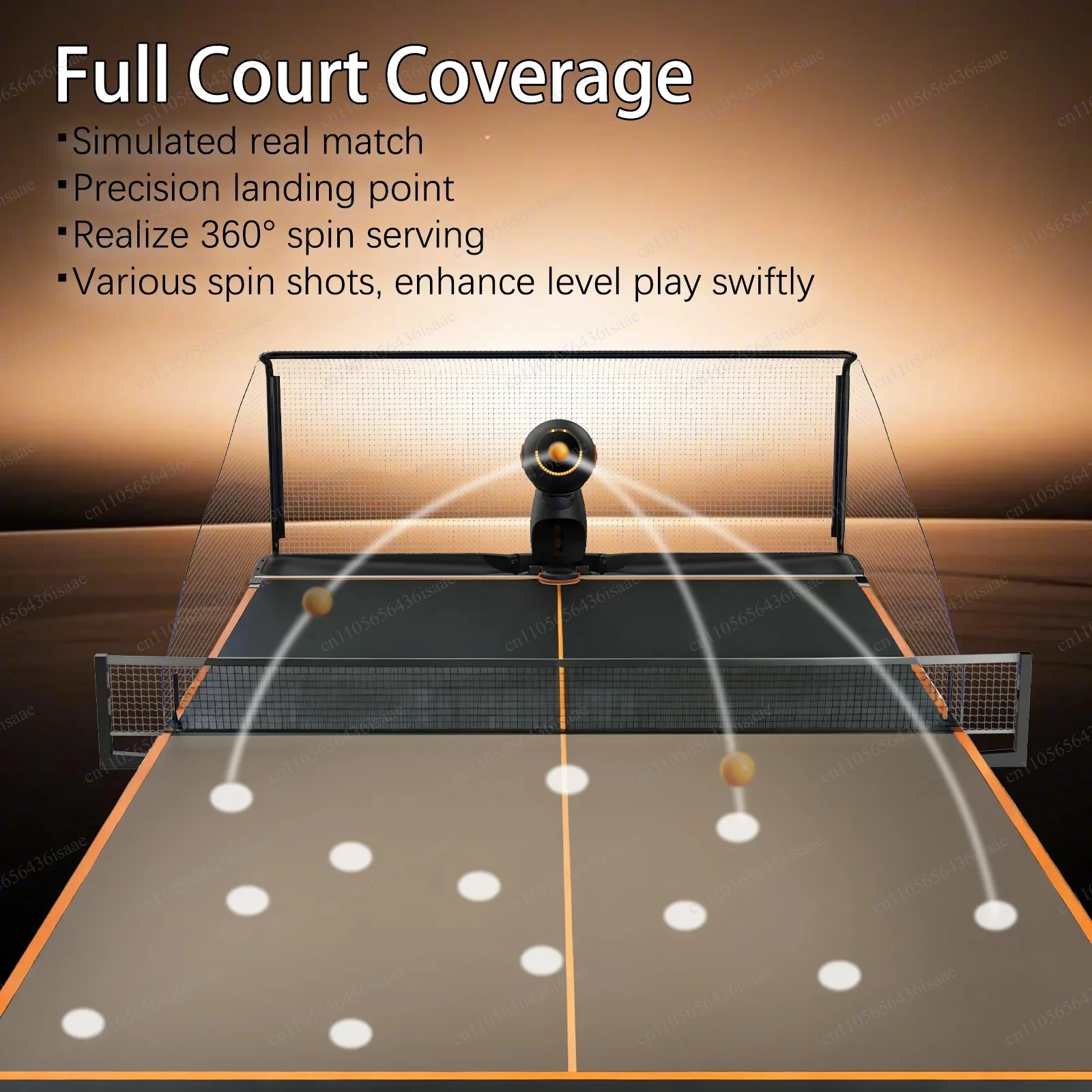 Smart Table Tennis Robot Auto Ping Pong Serving Machine with Recycle Net AI Voice Control