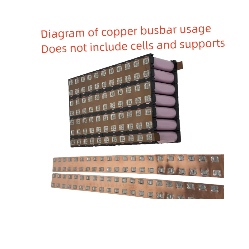 18650-2P Copper Busbar for Lithium Battery Pack 20.2mm Spacing 0.3mm Thickness Easy Solder And Freely Cut For Welding.