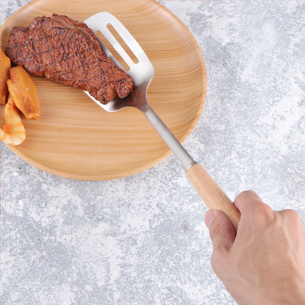 

304 Stainless Steel Fish Spatula Slotted Turner Kitchen Cooking Utensil For Steak Seafood Meat Eggs Baking Drainage Flexible