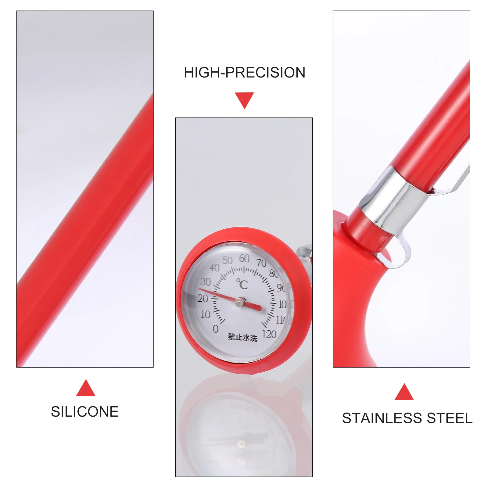 1 set dengan klip termometer memasak aman untuk makanan dari baja tahan karat presisi tinggi termometer oven untuk penggunaan di rumah