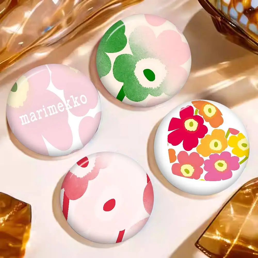 Botones Personalizables Marimekko-U-Unikko con Flores de 32/44/58 mm, Lindos, Divertidos y Creativos, Joyería Decorativa, Regalos para Amigos