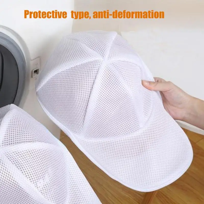 Washing Machine Hat Wash Protector Baseball Cap Cleaner Laundry Bag Washing Machine Mesh Bag Household Cleaning Supplies