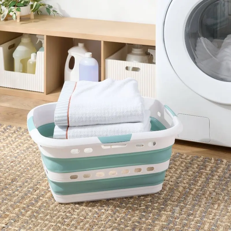 

Collapsible Laundry Hamper Foldable Clothes Basket with Handles Open Top Storage Bin for Bedroom Bathroom Dorm Home Organization