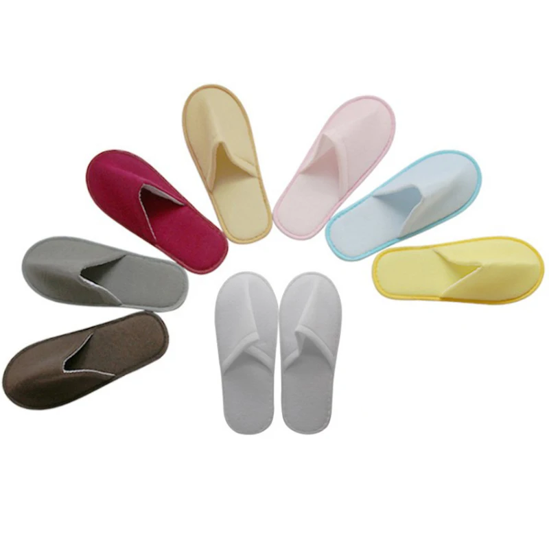 Disposable Hotel Home Slippers Simple Soft Portable Men Women Hotel Travel Spa Slippers Solid Home Disposable Flip Flop Shoe